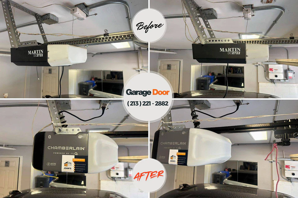 Before and after: garage door repair Nashotah, WI